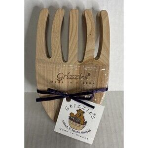 Solid Birch Made In Alaska Salad And Pasta Hands. Grizzies Brand NEW